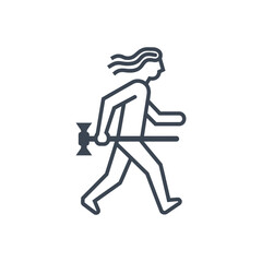 Woman with hammer icon