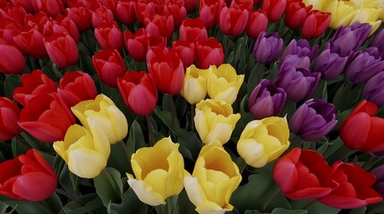 Obraz premium Vibrant Spring Tulips: A Colorful Garden Delight