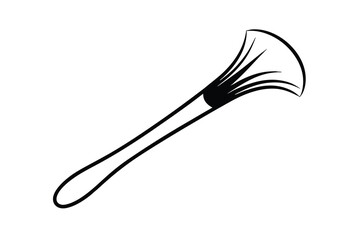 Black Outline Of Lacrosse Stick Silhouette Against A White Background