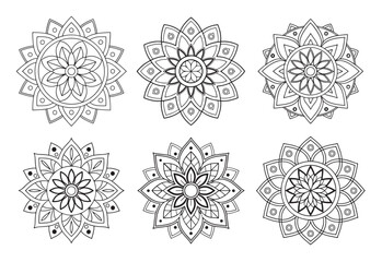 A collection of stylish and detailed mandala art illustrations, ideal for creating intricate and sophisticated designs.