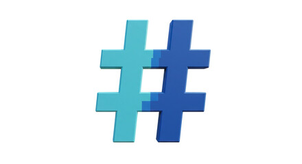 Isolated Two-Tone Hashtag Symbol