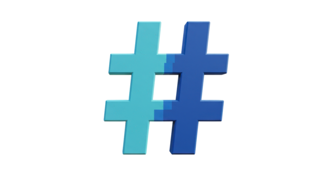 Isolated Two-Tone Hashtag Symbol