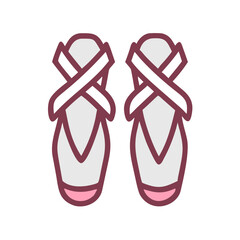 Ballet Shoes with Crossed Ribbons Icon Design © MdDelowar