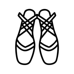 Ballet Shoes with Crossed Ribbons Icon Design © MdDelowar