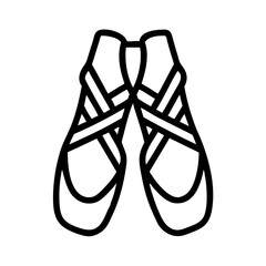 Ballet Shoes with Crossed Ribbons Icon Design © MdDelowar