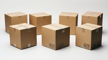 Fototapeta premium Cardboard boxes arranged