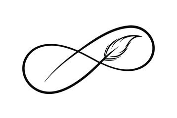 Feathered Infinity Minimalist Illustration Symbolic Continuous Loop Infinite Possibilities Freedom Creativity