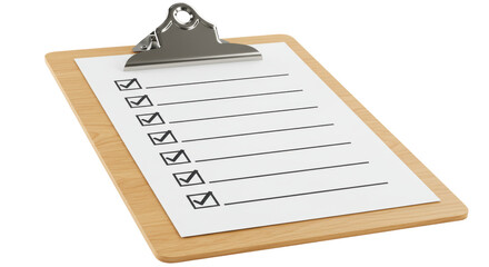Isolated Checklist on Clipboard
