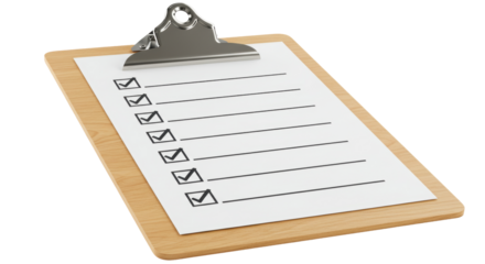 Isolated Checklist on Clipboard