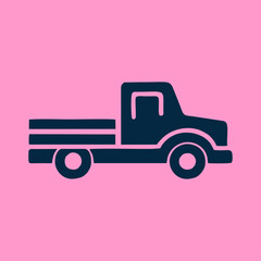 Modern flat truck icon with bold design for logistics and cargo transport
