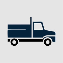 Flat truck logo vector icon for transportation and logistics business branding