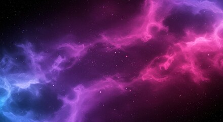 Obraz premium Vibrant cosmic nebula with swirling pink and blue gases against a starry background