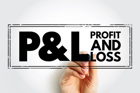 P and L - Profit and Loss acronym text stamp, business concept background