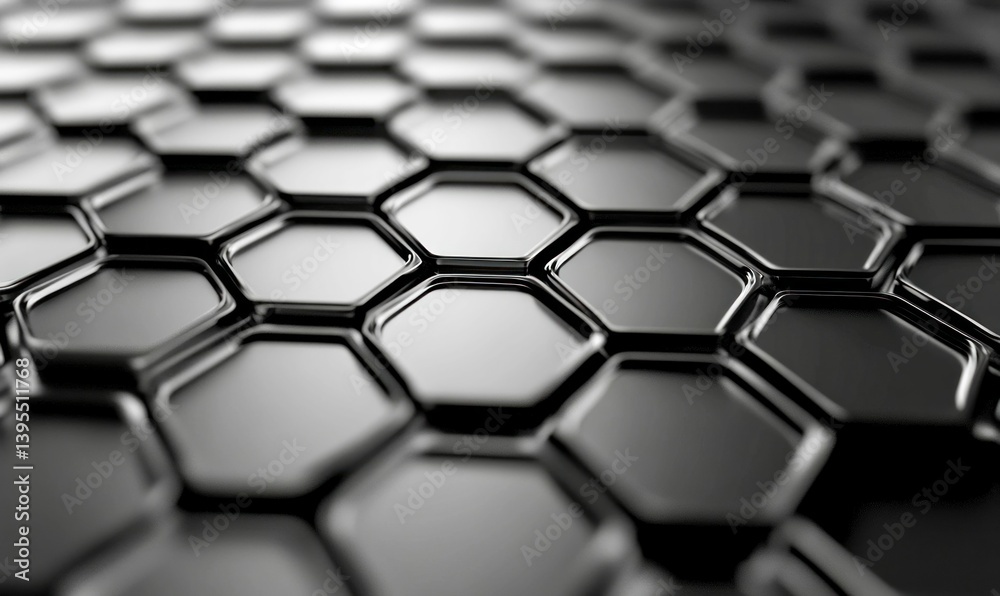 Poster abstract dark grey hexagon grid pattern creates a striking background for various projects.