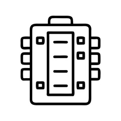 Battery with Terminals Power Storage Icon Design