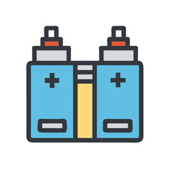 Battery with Terminals Power Storage Icon Design