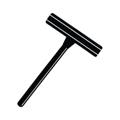 Black Silhouette Icon Of A Window Squeegee Cleaning Tool Illustration