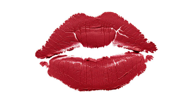 Isolated Red Lipstick Kiss