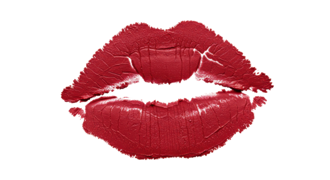 Isolated Red Lipstick Kiss