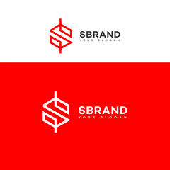 Modern Red and White S Brand Logo Design Template