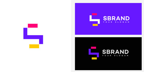 Naklejka premium Modern Abstract S Letter Logo Design Brand Identity