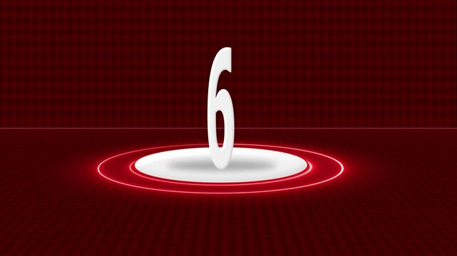 countdown Counting from 1 to 10 seconds on Glowing neon 3d circle shape on grid background, Ten seconds countdown on 3d circle shape in neon line effects, 3D Glowing neon countdown timer