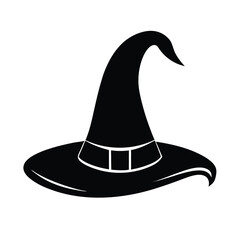 Naklejka premium Halloween Witch Hat silhouette vector illustration