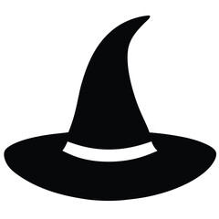 Halloween Witch Hat  silhouette vector illustration