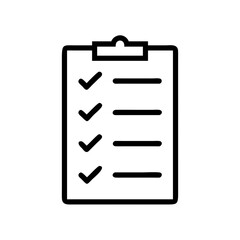 Checklist  icon with checkmarks for task management, vector  