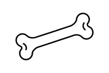 Simple Minimalist Bone Outline Vector Illustration On White Background Design