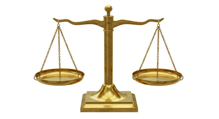 Isolated Golden balance scale