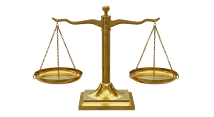 Isolated Golden balance scale