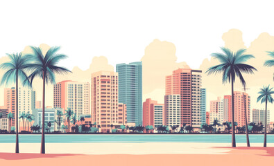 Obraz premium PNG Beach buildings architecture cityscape.