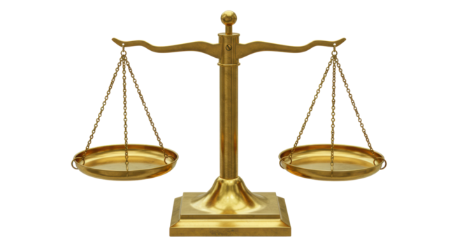 Isolated Golden balance scale