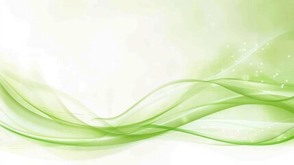 Obraz premium Dynamic flowing green wave on gradient background abstract art design