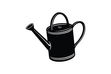 Black And White Watering Can Illustration Garden Tool Vector Graphic Simple Design