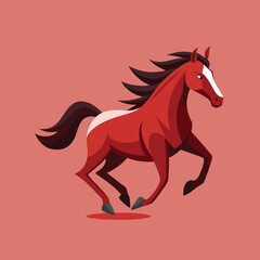 Obraz premium aggressive, energetic running horse, Vector illustration