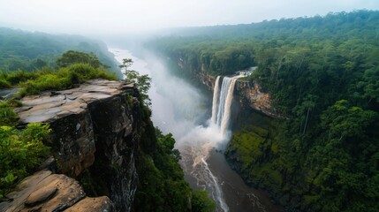 Cascading Waterfalls Tropical River