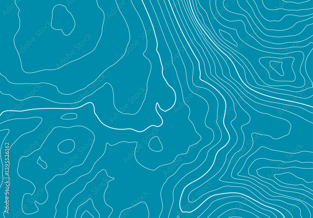 Poster Topographic map background with altitude lines. Abstract terrain topography with elevation levels of the relief