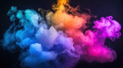 Obraz premium Abstract Colorful Smoke Art: A Vivid Display of Swirling Hues