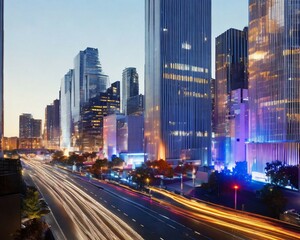 Modern Meeting Room with Big Conference Table with Various Documents and Laptops on it, Company's Growth, Statistics and Pie Charts.