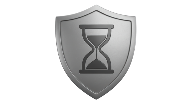 Isolated time management shield icon