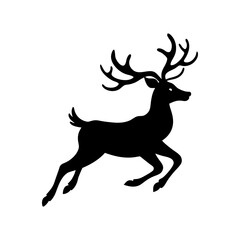 Flying Reindeer Silhouette vector illustration