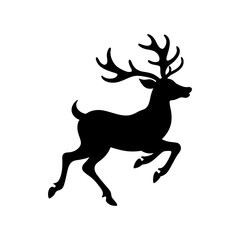 Flying Reindeer Silhouette vector illustration