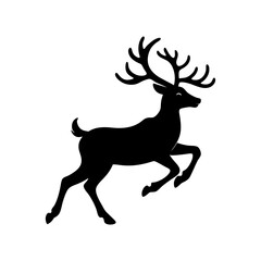Flying Reindeer Silhouette vector illustration