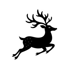 Flying Reindeer Silhouette vector illustration