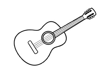 Acoustic Guitar Line Drawing, Musical Instrument, Stringed, Six Strings