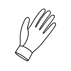 Simple Line Drawing of a Protective Work Glove