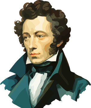 portrait of composer felix mendelssohn clip art preview
