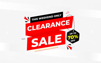 Fototapeta premium Clearance sale super offer sale banner template. stock clearance background. stock out banner template design for web or social media, Sale special offer. abstract vector design.